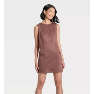 NWT A New Day Women's Suede Mini Dress Color: Brown Size: 4